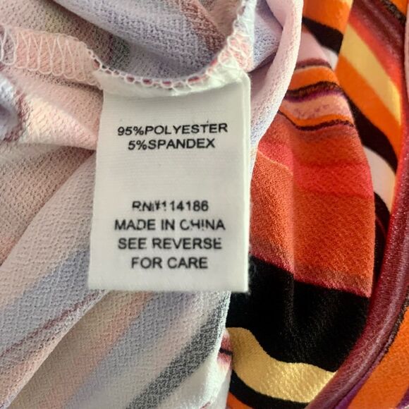 Willow Drive Tangerine Striped Strappy Back Short Sleeve Top Size XL - Picture 8 of 8